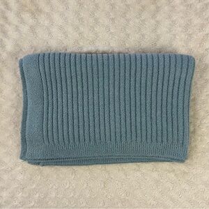 Gerber Modern Moments Solid Blue Baby Blanket Stripes Sweater Knit Soft Viscose